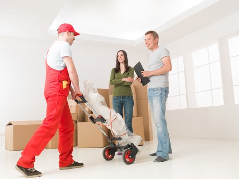 Customer service representative assisting clients