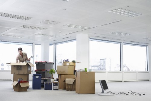 Experienced moving team loading items into a truck